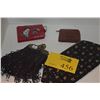Image 1 : VINTAGE PURSES, HAND-TOOLED LEATHER WALLET W/EMBOSSED DESIGN & 1956 ELVIS PRESLEY ROCK N' ROLL VINYL