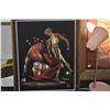 Image 2 : FRAMED VELVET PAINTING, BULL FIGHTER; SIGNED AL (15 1/2" X 12")