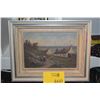 Image 1 : FRAMED PAINTING ON BOARD, COASTAL COTTAGE SCENE; SIGNED (15 1/4" X 12")