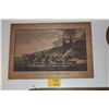 Image 1 : LITHOGRAPH ON BOARD, "A CANOE OF SANDWICH ISLANDS, THE ROWERS MASKED" (28" X 19 1/2")