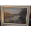 Image 2 : FRAMED OIL ON BOARD, LANDSCAPE W/RIVER; SIGNED (19 1/2 X 15 1/2")