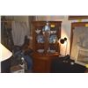 Image 1 : MAHOGANY CORNER CHINA CABINET W/2 DOORS & 1 DRAWER