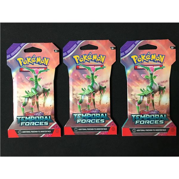 LOT OF 3 POKEMON TCG SCARLET & VIOLET TEMPORAL FORCES SEALED PACKS