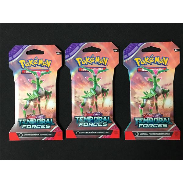 LOT OF 3 POKEMON TCG SCARLET & VIOLET TEMPORAL FORCES SEALED PACKS