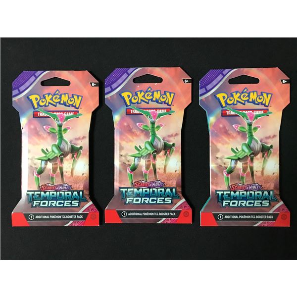 LOT OF 3 POKEMON TCG SCARLET & VIOLET TEMPORAL FORCES SEALED PACKS