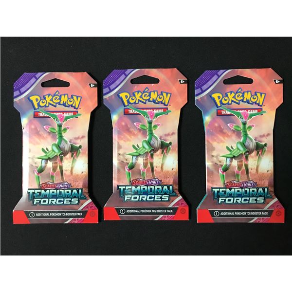 LOT OF 3 POKEMON TCG SCARLET & VIOLET TEMPORAL FORCES SEALED PACKS