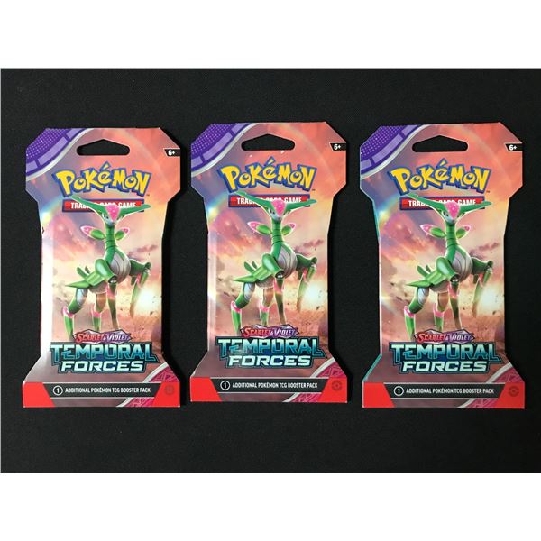 LOT OF 3 POKEMON TCG SCARLET & VIOLET TEMPORAL FORCES SEALED PACKS