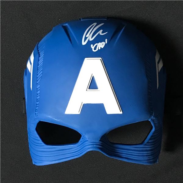 Chris Evans SIGNED Captain America MASK - KB COA