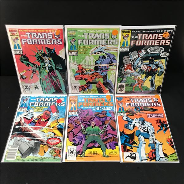 LOT OF 6 TRANSFORMERS COMICS - MARVEL COMICS