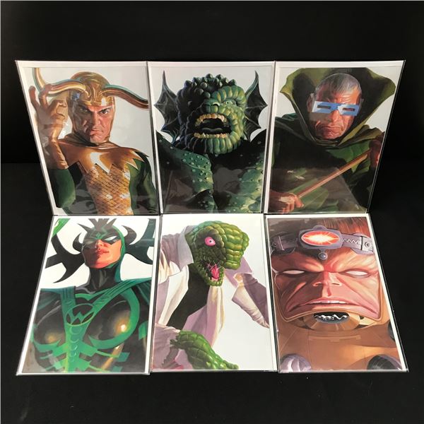 LOT OF 6 ALEX ROSS TIMELESS VARIANT COMICS FEATURING VILLAINS - MARVEL COMICS
