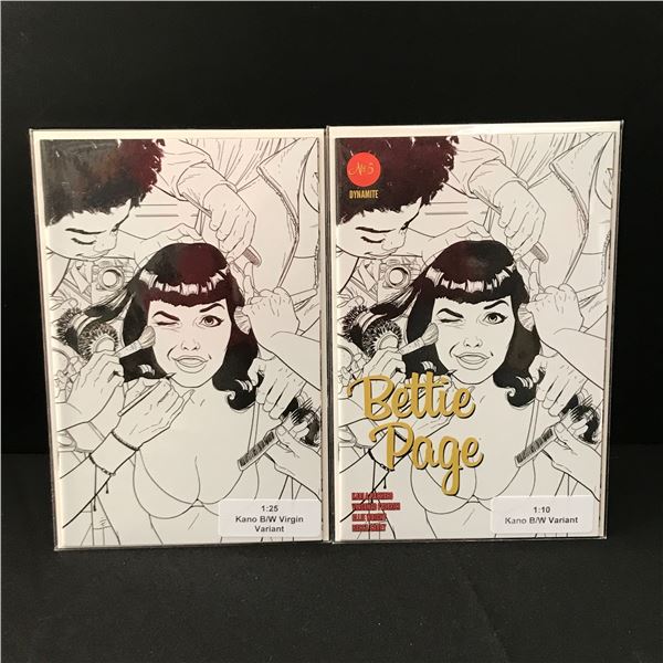 LOT OF 2 BETTIE PAGE COMICS 1:10 & 1:25 VARIANT - DYNAMITE COMICS