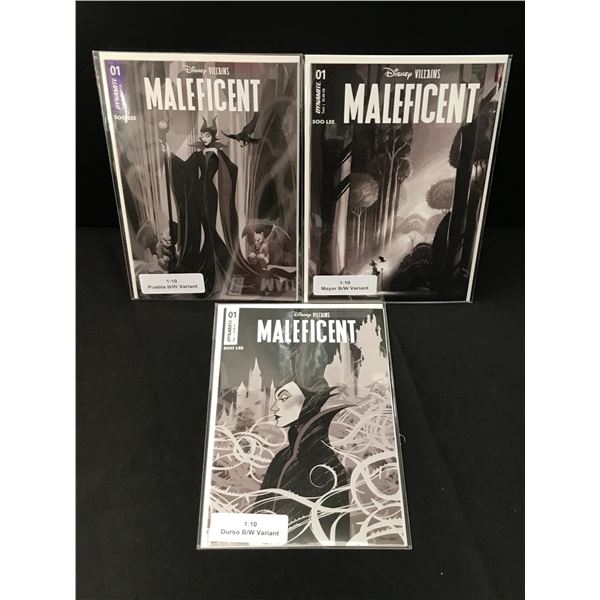 LOT OF 3 DISNEY VILLAINS MALEFICENT #1 COMICS - MARVEL COMICS