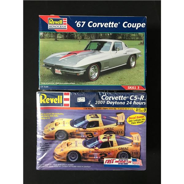 LOT OF 2 REVELL CORVETTE MODEL KIT CARS 1:25 SCALE IN ORIGINAL PACKAGING
