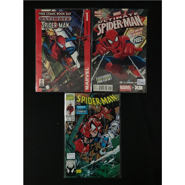 LOT OF 3 SPIDERMAN COMICS - MARVEL COMICS