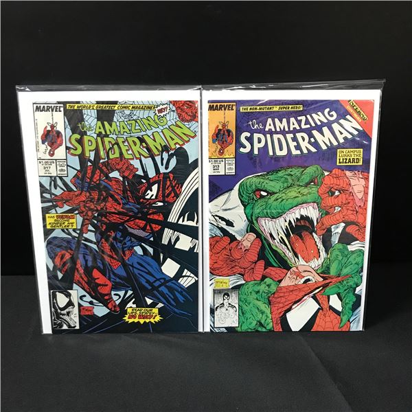 LOT OF 2 AMAZING SPIDERMAN COMICS #313 & #317 - MARVEL COMICS