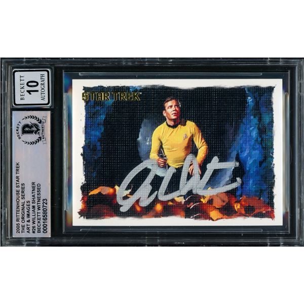 2005 RITTENHOUSE Star Trek THE ORIGINAL SERIES WILLIAM SHATNER SIGNED TRADING CARD - BECKETT COA