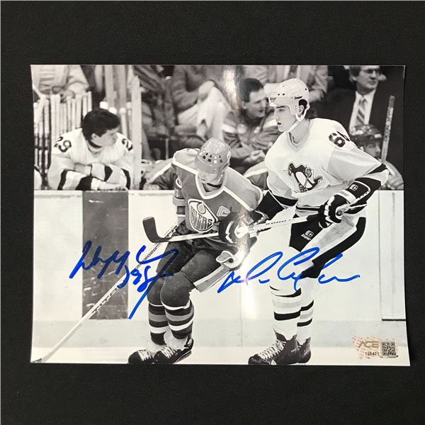 WAYNE GRETSKY AND MARIO LEMIEUX DUAL SIGNED 8X10 - ACE COA
