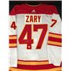 Image 1 : CONNOR ZARY SIGNED CALGARY FLAMES ADIDAS PRO  HOCKEY JESEY - COJO COA