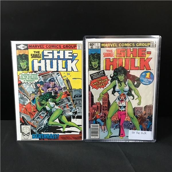 LOT OF 2 SAVAGE SHE HULK COMICS #1-2 - MARVEL COMICS