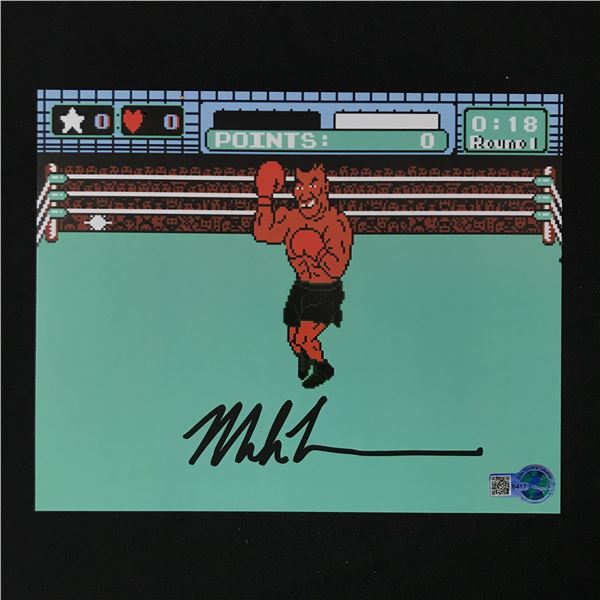 MIKE TYSON SIGNED PUNCH OUT 8X10 - WWOC COA