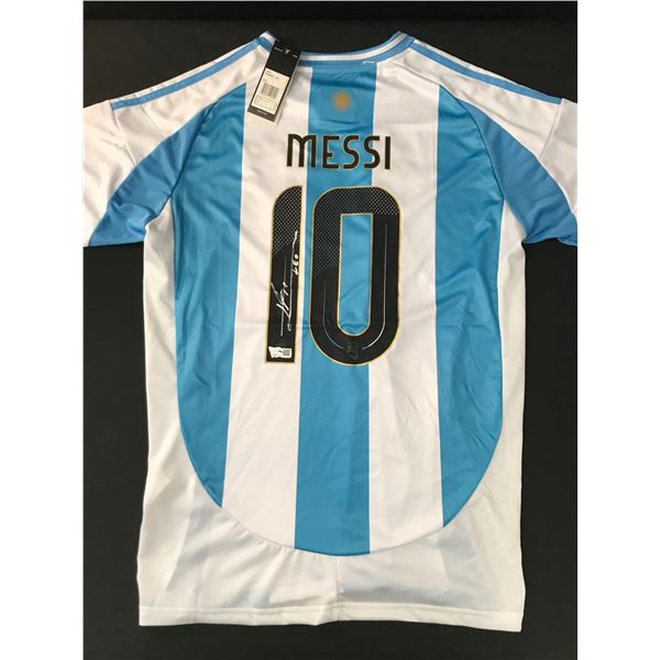 LIONEL MESSI SIGNED  CUSTOM SOCCER JERSEY - ACE COA