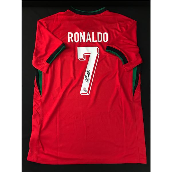 CHRISTIANO RONALDO SIGNED CUSTOM  SOCCER JERSEY - ACE COA