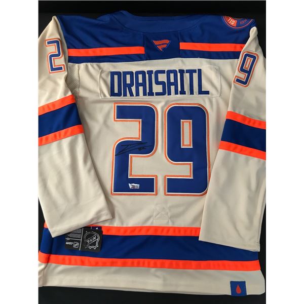 LEON DRAISAITL SIGNED EDMONTON OILERS CUSTOM  HOCKEY JERSEY - ACE COA