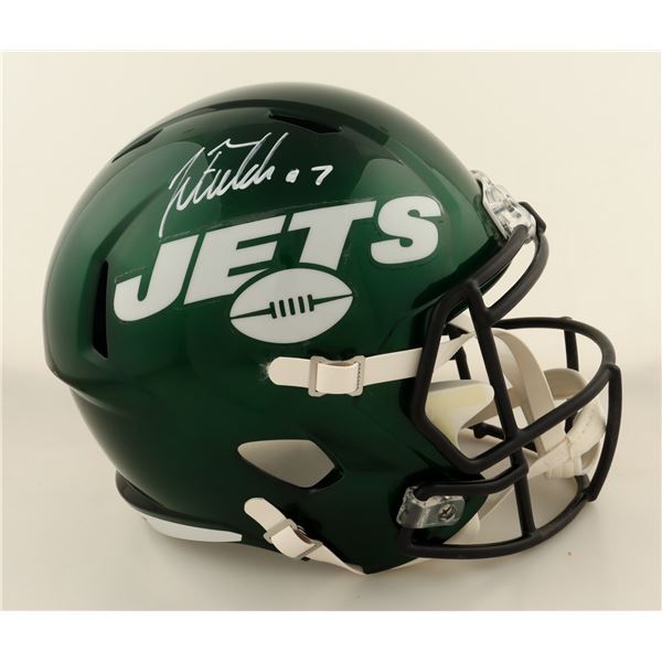 JUSTIN FIELDS FULL SIZED JETS HELMET - BECKETT COA