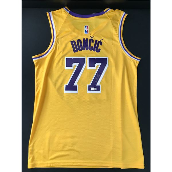LUKA DONCIC SIGNED Los Angeles LAKERS CUSTOM  BASKETBALL JERSEY - ACE COA