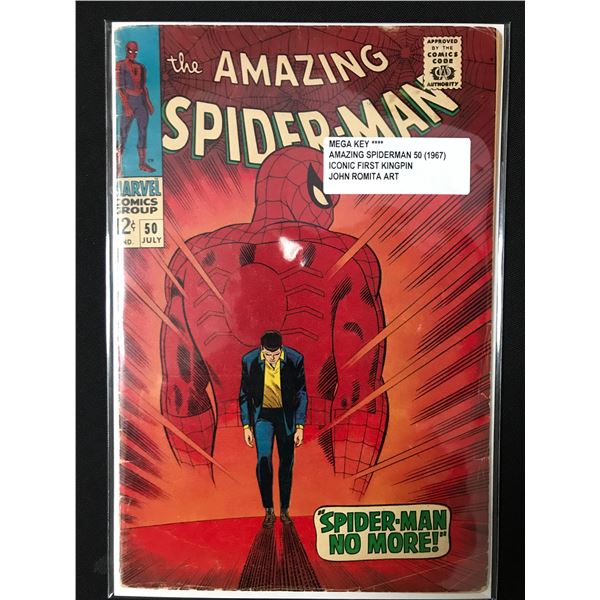 BIG KEY AMAZING SPIDERMAN NO.50 (1967) 1ST KINGPIN - MARVEL COMICS