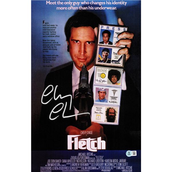 CHEVY CHASE SIGNED FLETCH 8X10 - BECKETT COA