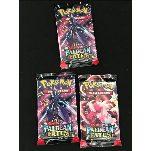 LOT OF 3 POKEMON TCG SCARLET & VIOLET PALDEAN FATES SEALED PACKS