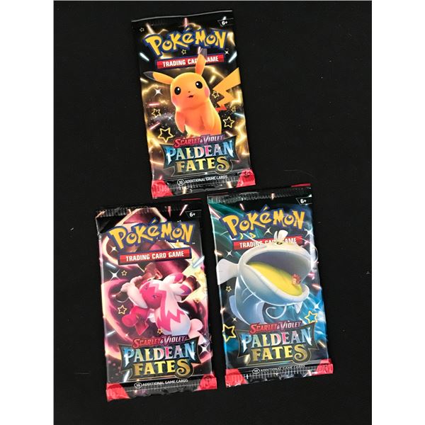 LOT OF 3 POKEMON TCG SCARLET & VIOLET PALDEAN FATES SEALED PACKS