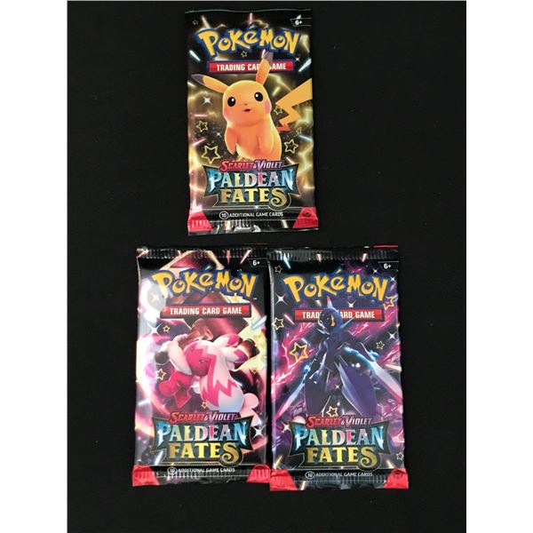 LOT OF 3 POKEMON TCG SCARLET & VIOLET PALDEAN FATES SEALED PACKS