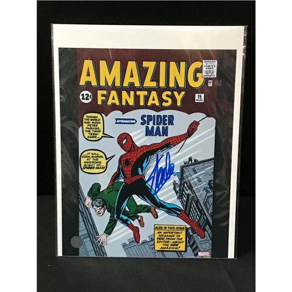 STAN LEE SIGNED AMAZING FANTASY 15 8 X 10 - FROZEN POND COA