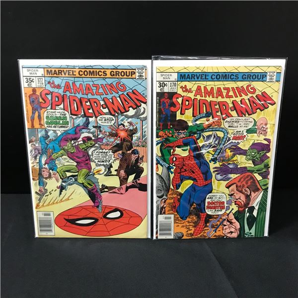 LOT OF 2 AMAZING SPIDERMAN COMICS #170 & #177 - MARVEL COMICS