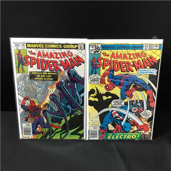 LOT OF 2 AMAZING SPIDERMAN COMICS #187 & #191 - MARVEL COMICS