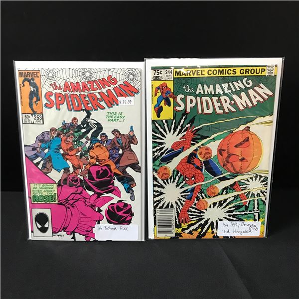 LOT OF 2 AMAZING SPIDERMAN COMICS #244 & #253 - MARVEL COMICS