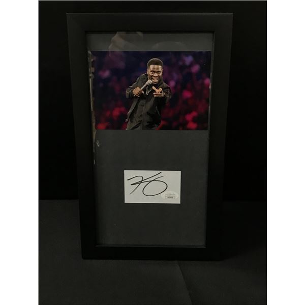 KEVIN HART SIGNED AND CUSTOM FRAMED STAND UP CUT DISPLAY }(JSA COA)