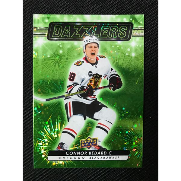 2023 UPPER DECK CONNOR BEDARD GREEN DAZZLER ROOKIE CARD