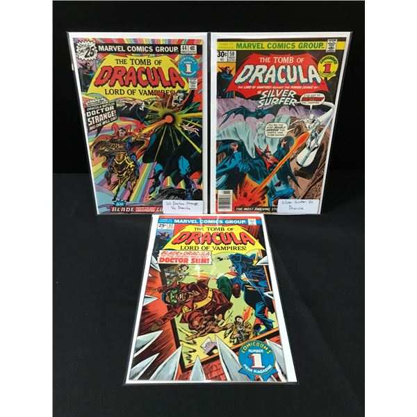 LOT OF 3 TOMB OF DRACULA COMICS - MARVEL COMICS