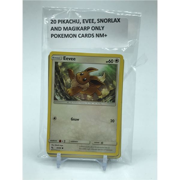 POKEMON TCG 20 TRADING CARDS PIKACHU, EVEE, SNORLAX AND MAGIKARP NM+