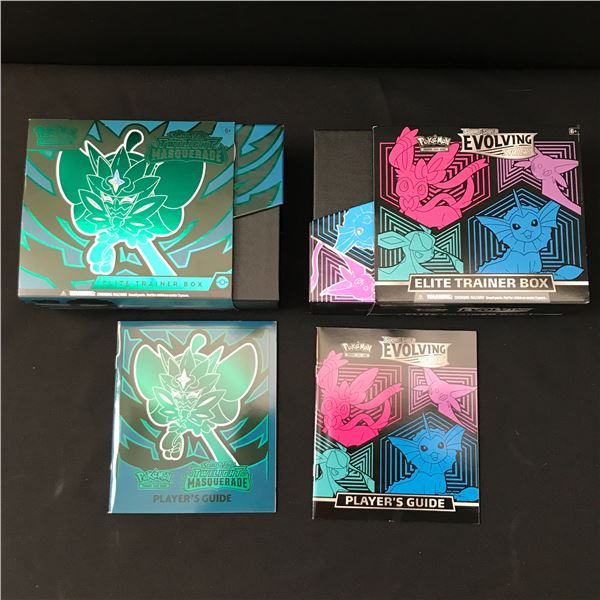LOT OF 2 POKEMON TCG TRADING CARD BOXES AND PLAYERS GUIDES