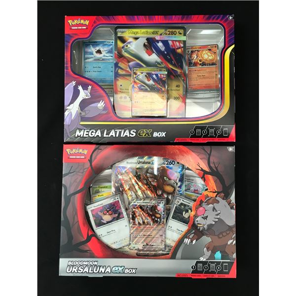 LOT OF 2 POKEMON TCG TRADING CARD EX BOXES - MEGA LATIAS EX AND BLOODMOON URSALUNA EX BOX