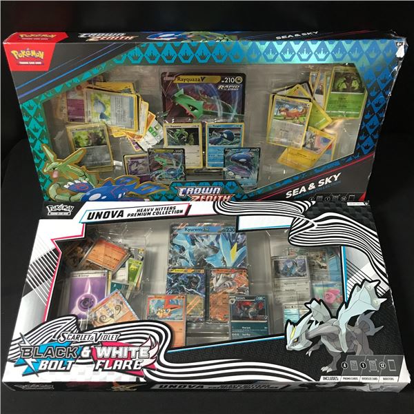LOT OF 2 POKEMON BOXES - CROWN ZENITH AND BLAXCK BOLT & WHITE FLAIR