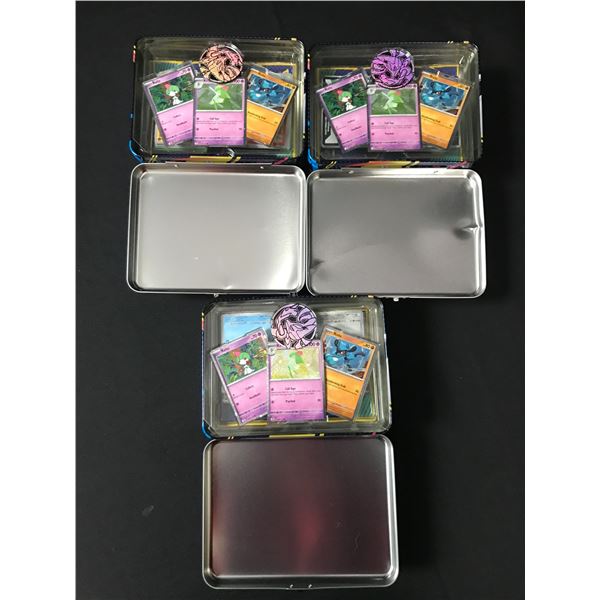 POKEMON TCG 3 OPEN TINS WITH CARDS