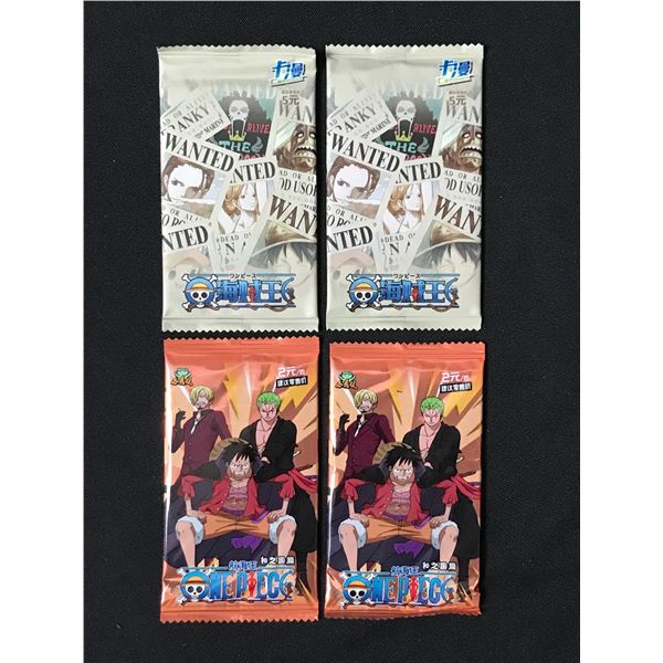 LOT OF 4 ONE PIECE JAPANESE TRADING CARD BOOSTER PACKS