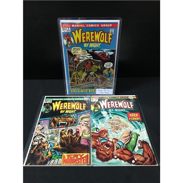 LOT OF 3 WEREWOLF BY NIGHT COMICS - MARVEL COMICS
