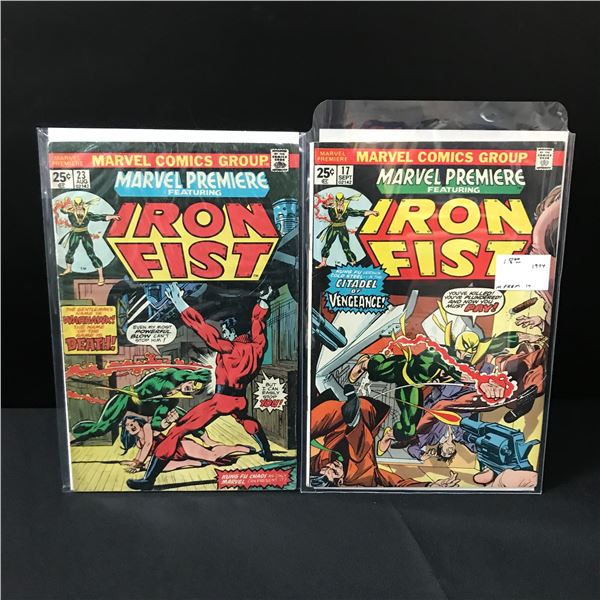 LOT OF 2 MARVEL PREMIERE FEATURING IRON FIST COMICS - MARVEL COMICS