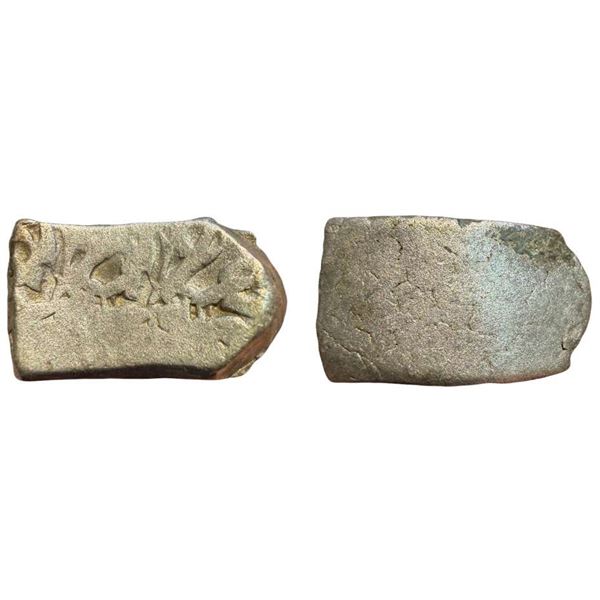 Ancient, Punch Marked Coinage, Gandhara Mahajanapada, (6th-5th Century BC), Bent Bar, Silver 1 Shata